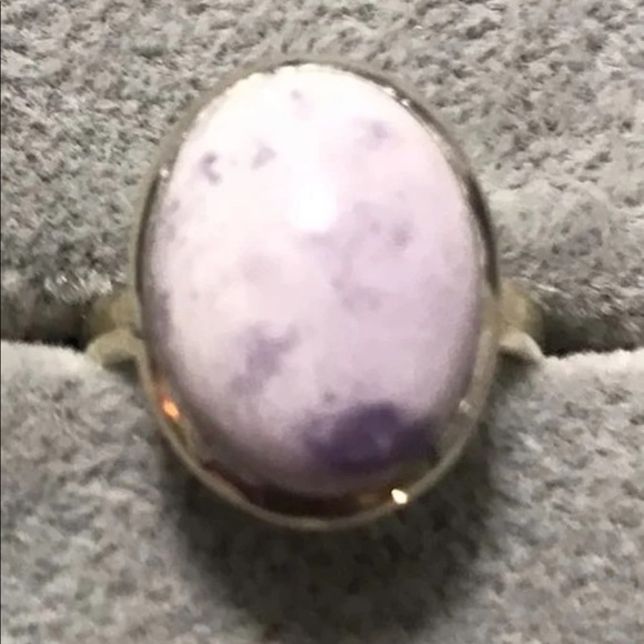 New Sterling Silver Adjustable Purple Genuine Utah Tiffany Stone Ring Size 9 Gem - Picture 1 of 13